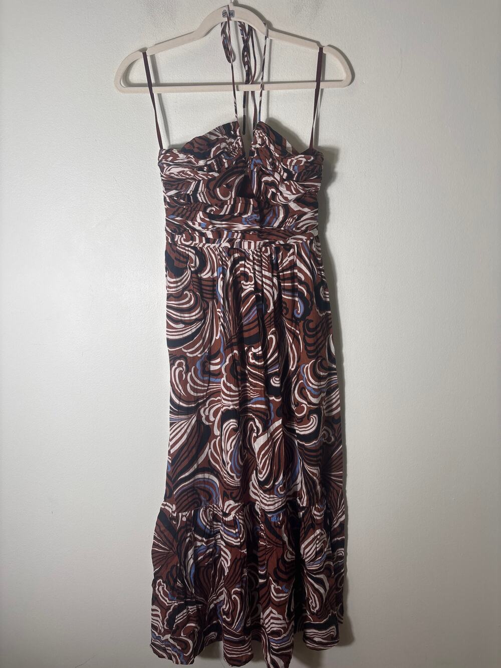 NWT Loft Brown Halter Maxi Dress Sz XS